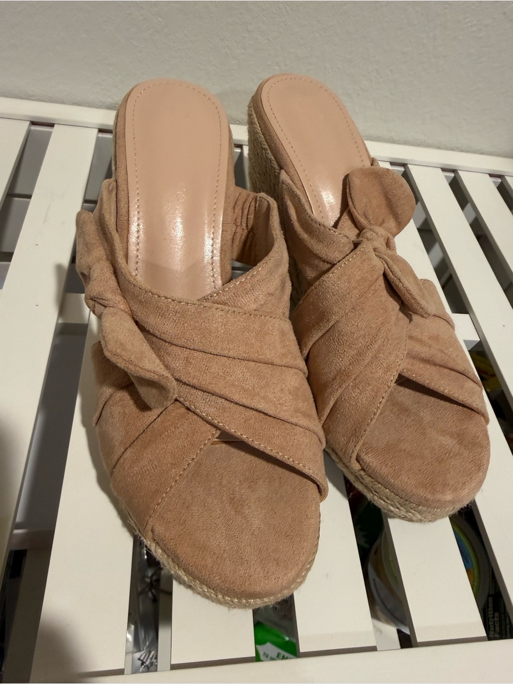 Women’s Tan Knot Espadrille Wedge Sandals